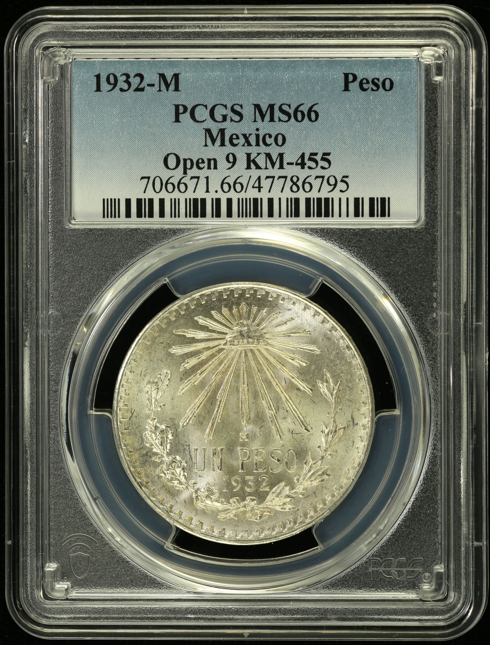Modern Silver & Minors Peso 1932 M KM-455 PCGS MS66 0154518
