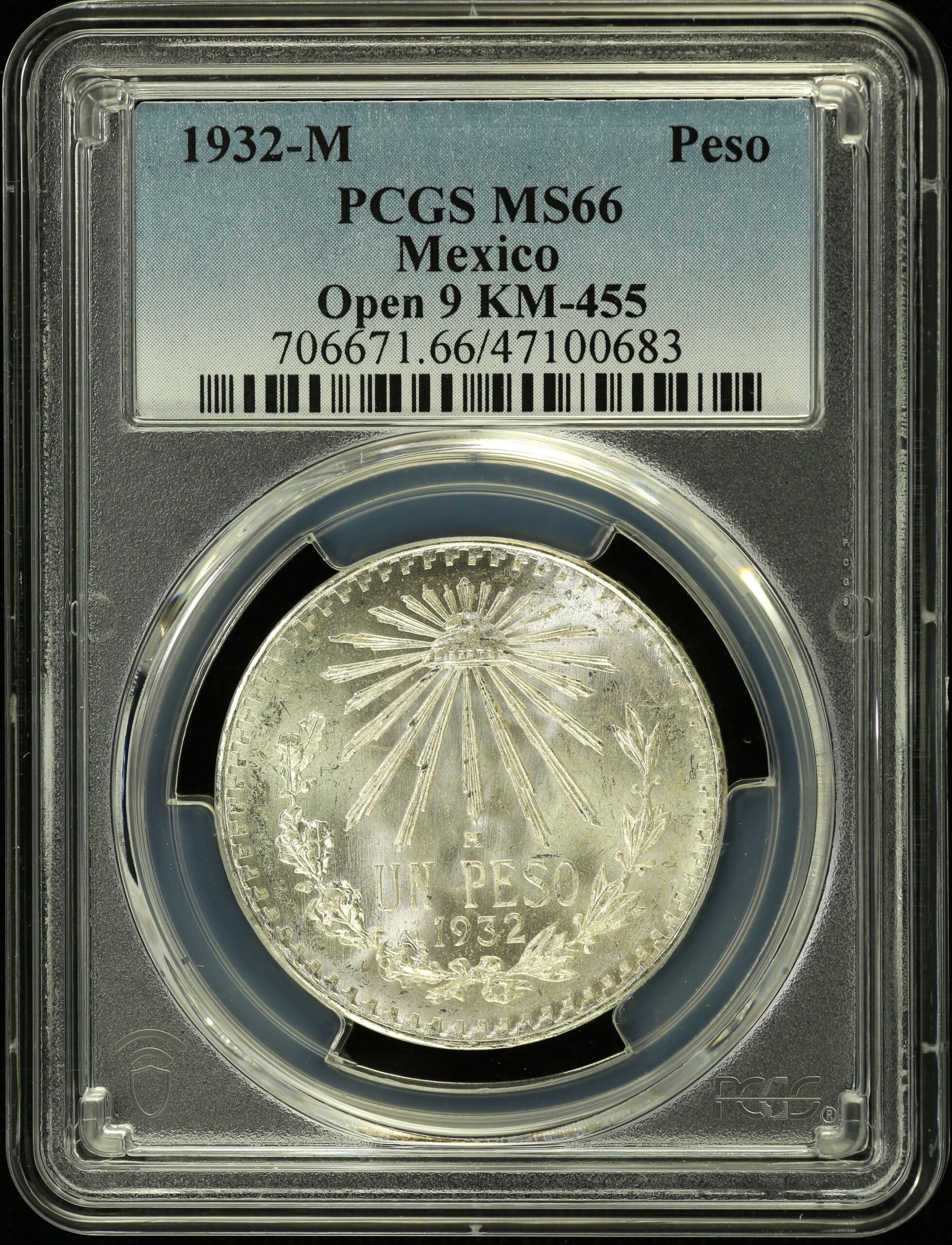 Modern Silver & Minors Peso 1932 M KM-455 PCGS MS66 0154529