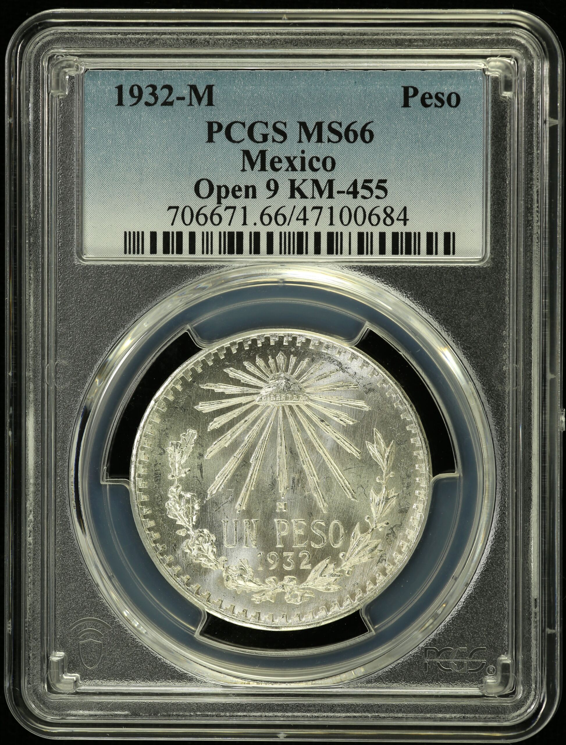 Modern Silver & Minors Peso 1932 M KM-455 PCGS MS66 0154530