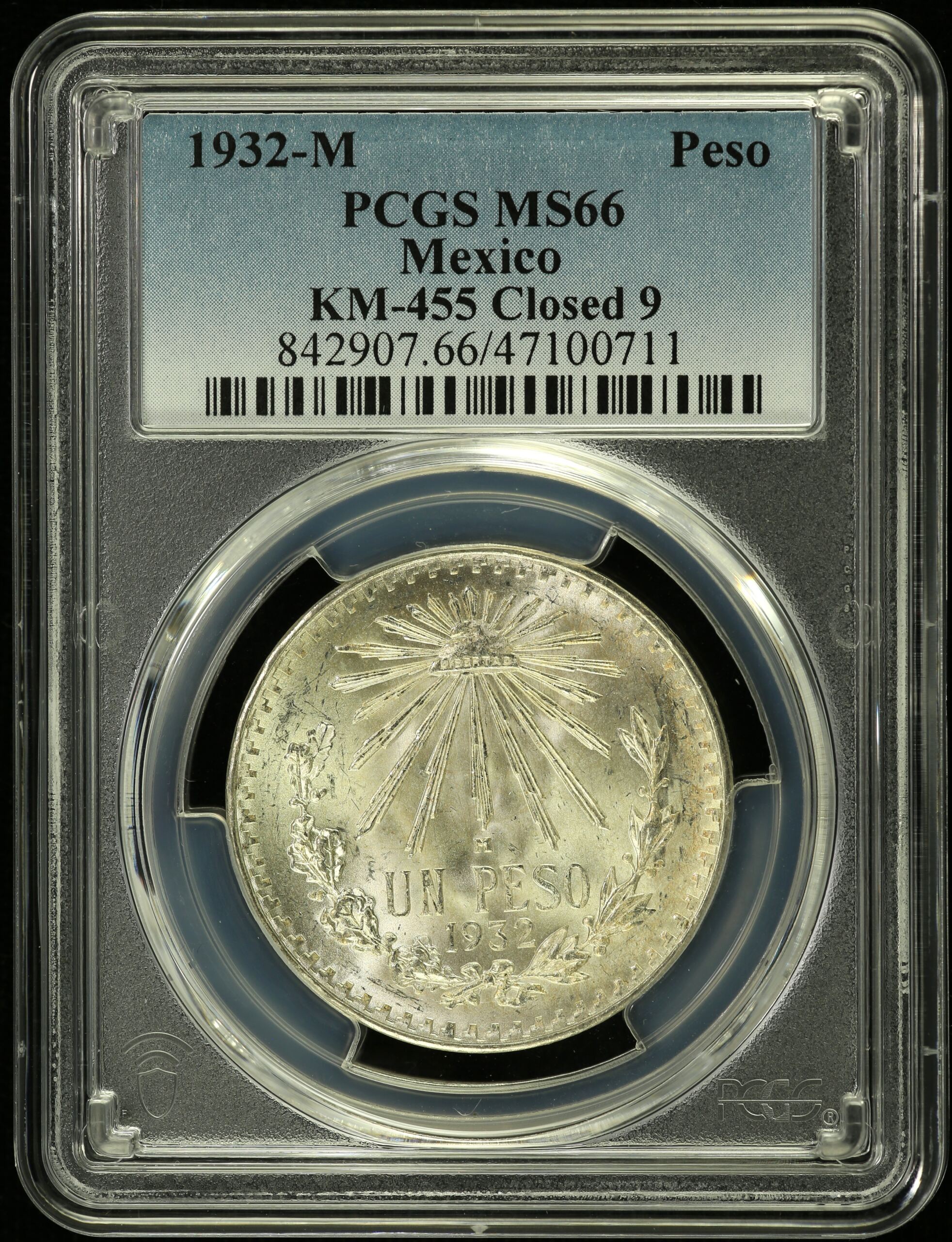 Modern Silver & Minors Peso 1932 M KM-455 PCGS MS66 0154581