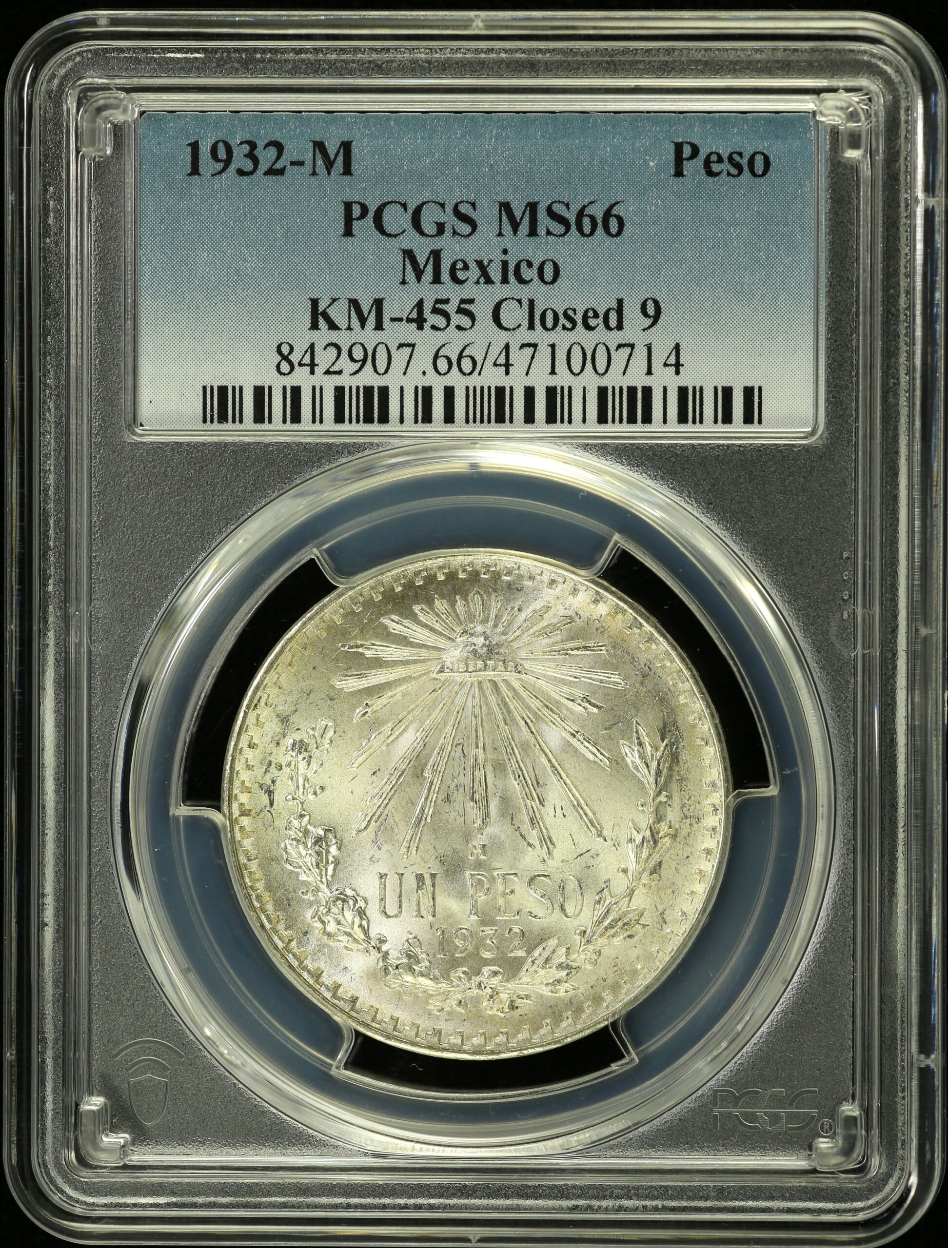 Modern Silver & Minors Peso 1932 M KM-455 PCGS MS66 0154585