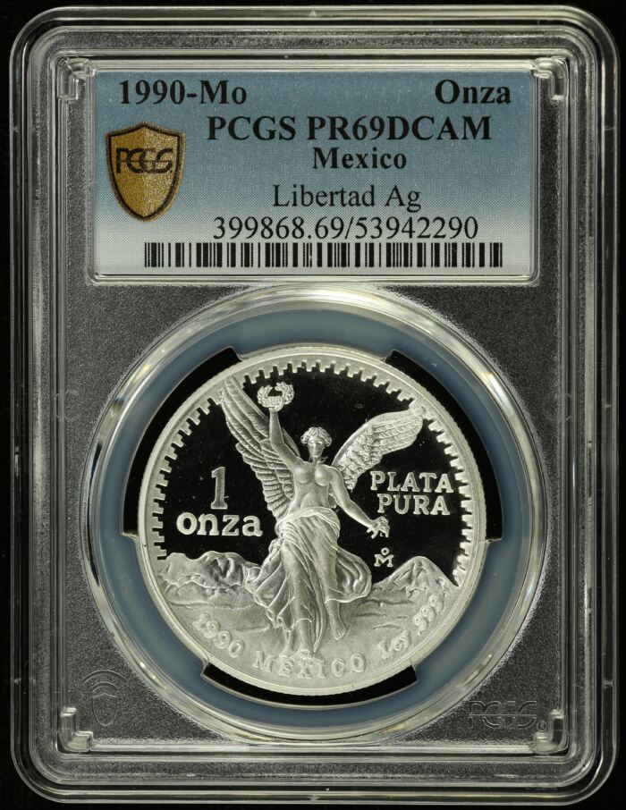 Modern Silver & Minors Onza 1990 Mo PCGS PR69DCAM 0154679Modern Silver & Minors Onza 1990 Mo PCGS PR69DCAM 0154679