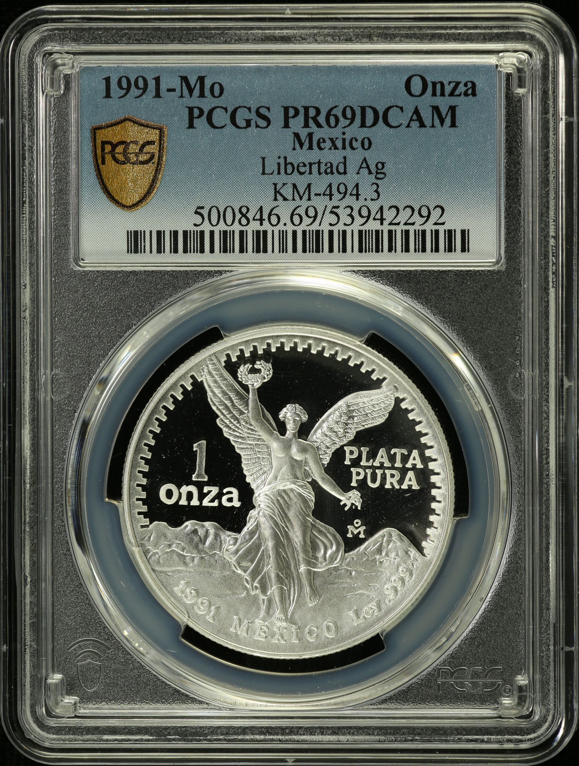 Modern Silver & Minors Onza 1991 Mo KM-494.3 PCGS PR69DCAM 0154683