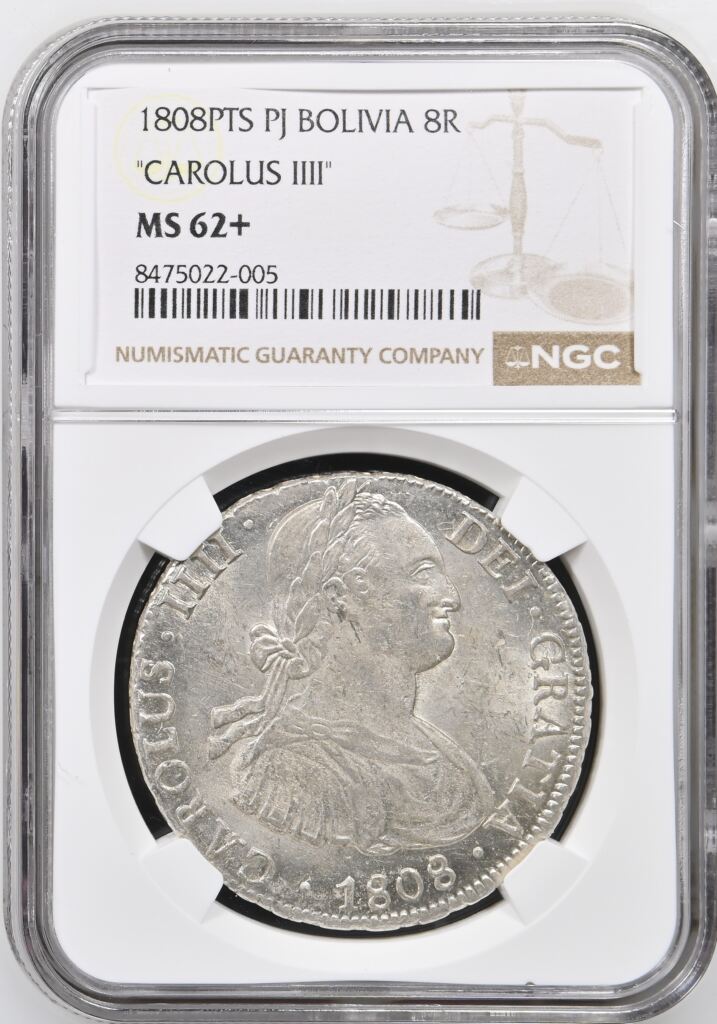Bolivia 8 Reales 1808 Pts PJ NGC MS62+ 0154813