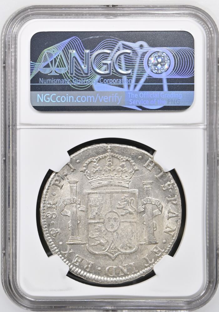 Bolivia 8 Reales 1808 Pts PJ NGC MS62+ 0154813Bolivia 8 Reales 1808 Pts PJ NGC MS62+ 0154813 - Image 2