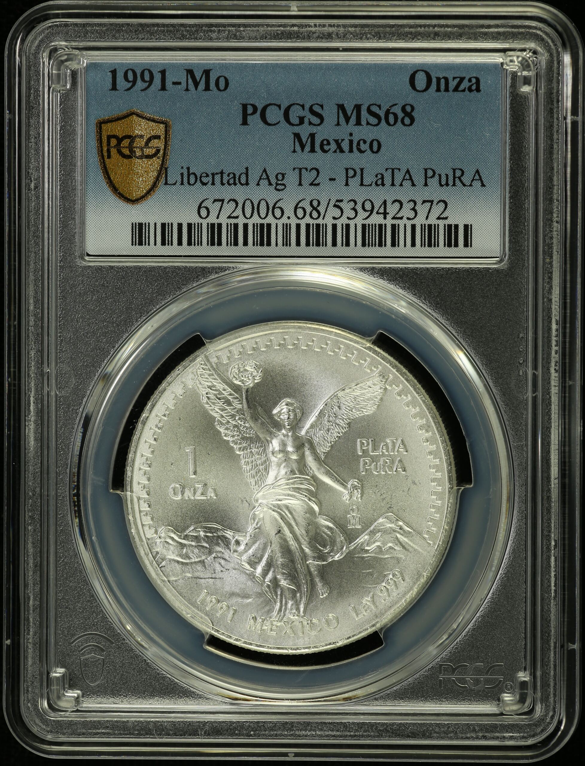 Modern Silver & Minors Onza 1991 Mo PCGS MS68 0154933