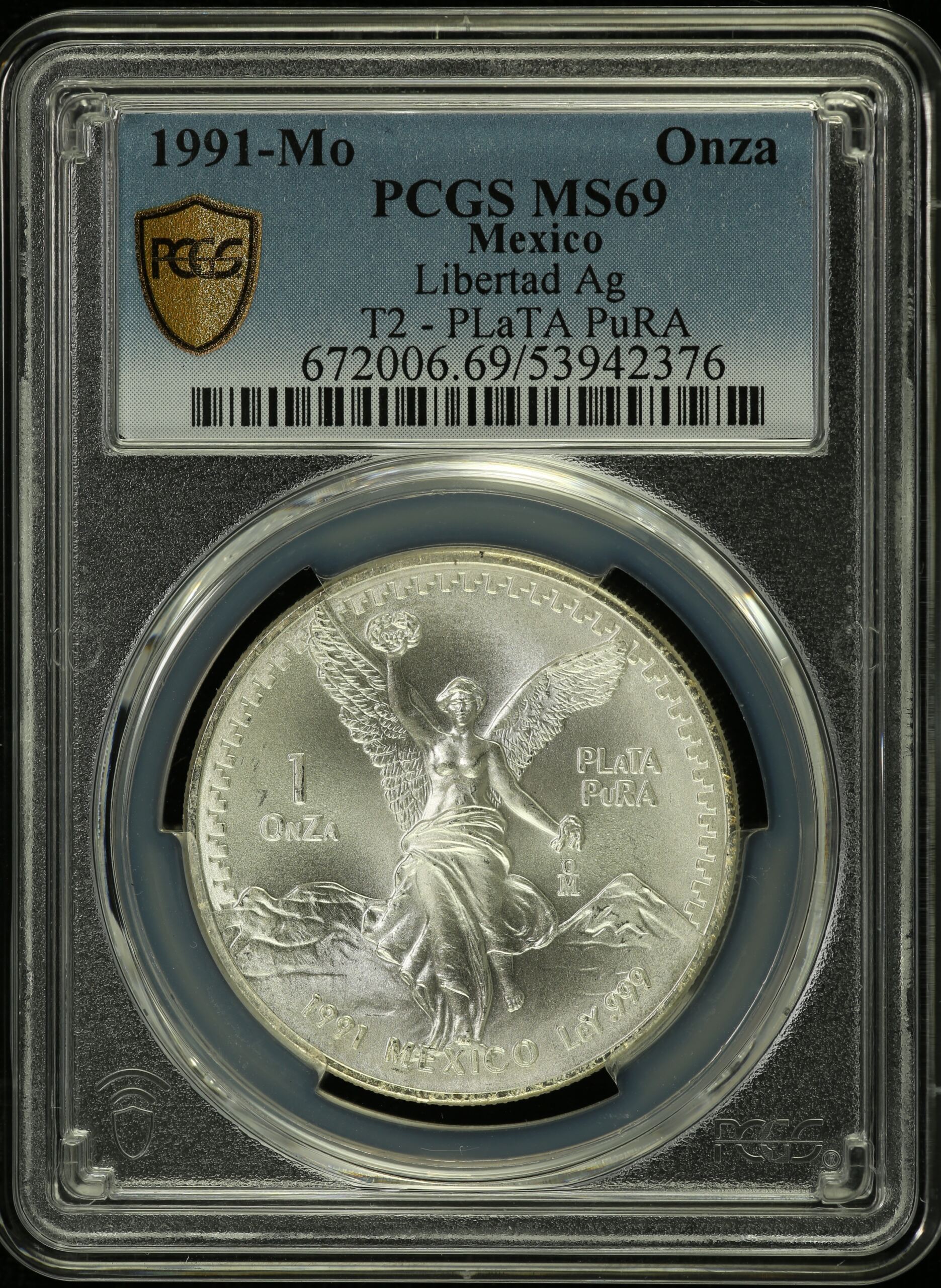 Modern Silver & Minors Onza 1991 Mo PCGS MS69 0154945