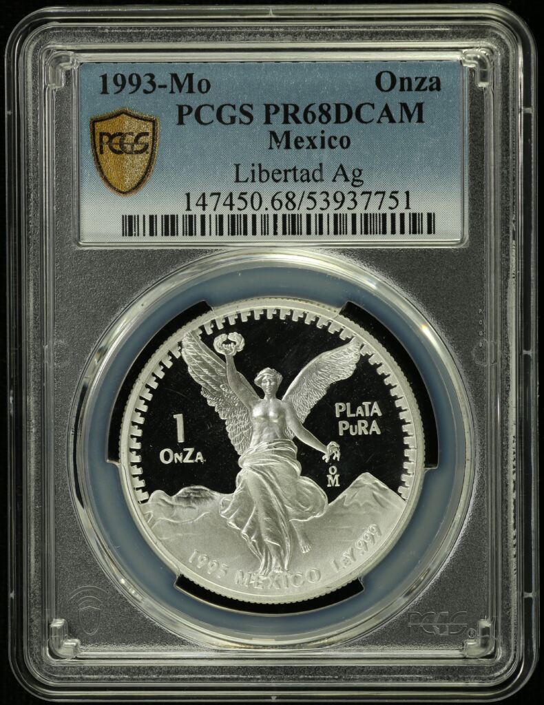 Modern Silver & Minors Onza 1993 Mo PCGS PR68DCAM 0155041Property of World Numismatics