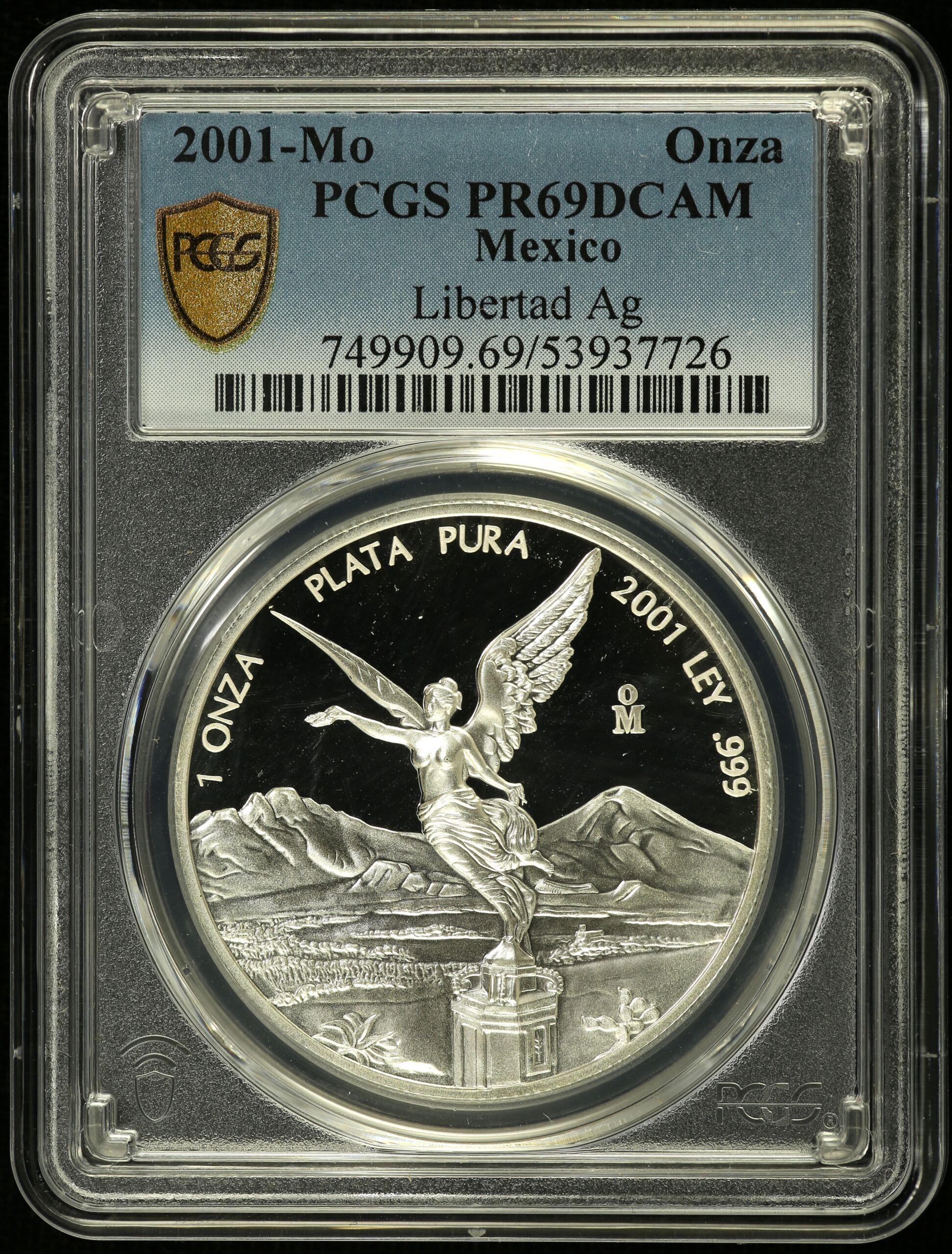 Modern Silver & Minors Onza 2001 Mo PCGS PR69DCAM 0155214