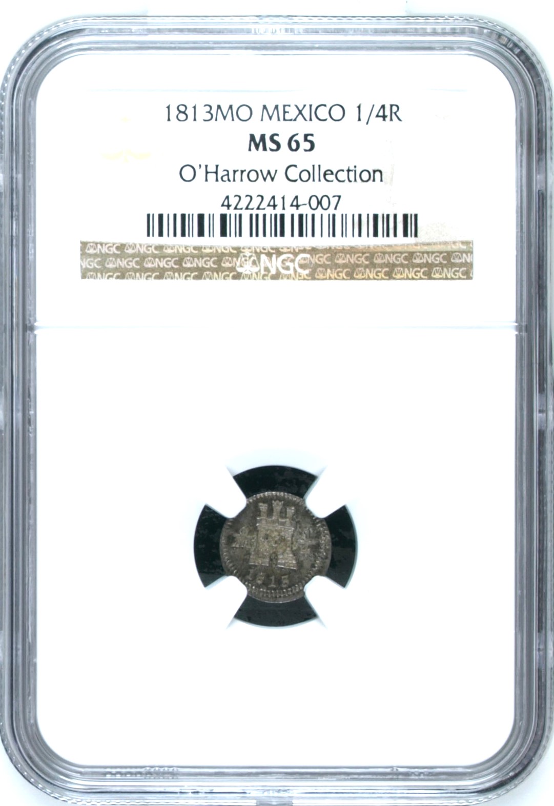 Colonial Silver & Minors 1/4 Real 1813 Mo NGC MS65 0155236