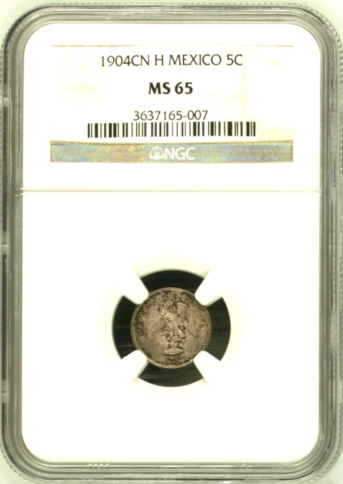 Republic Silver & Minors 5 Centavo 1904 Cn H NGC MS65 0155237Republic Silver & Minors 5 Centavo 1904 Cn H NGC MS65 0155237