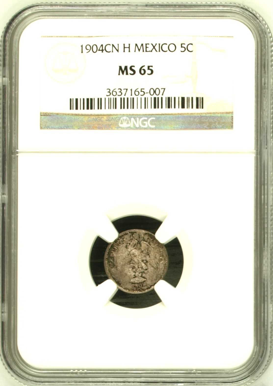Republic Silver & Minors 5 Centavo 1904 Cn H NGC MS65 0155237