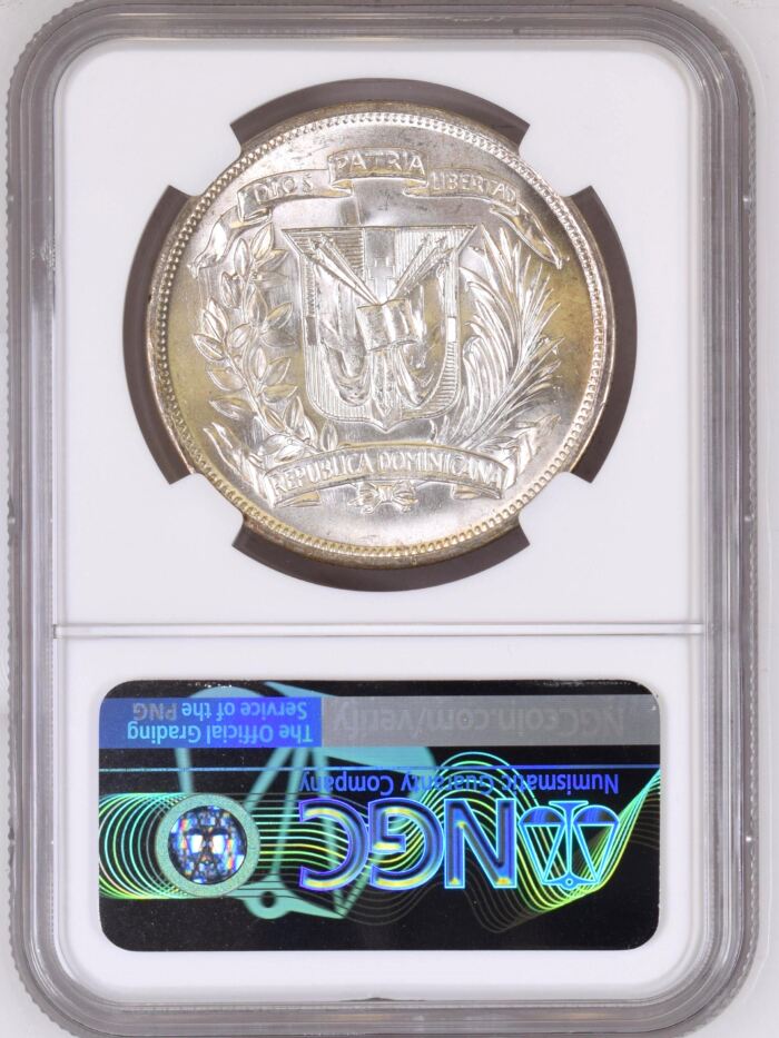Dominican Republic Peso 1952 NGC MS65 0155239Dominican Republic Peso 1952 NGC MS65 0155239 - Image 2