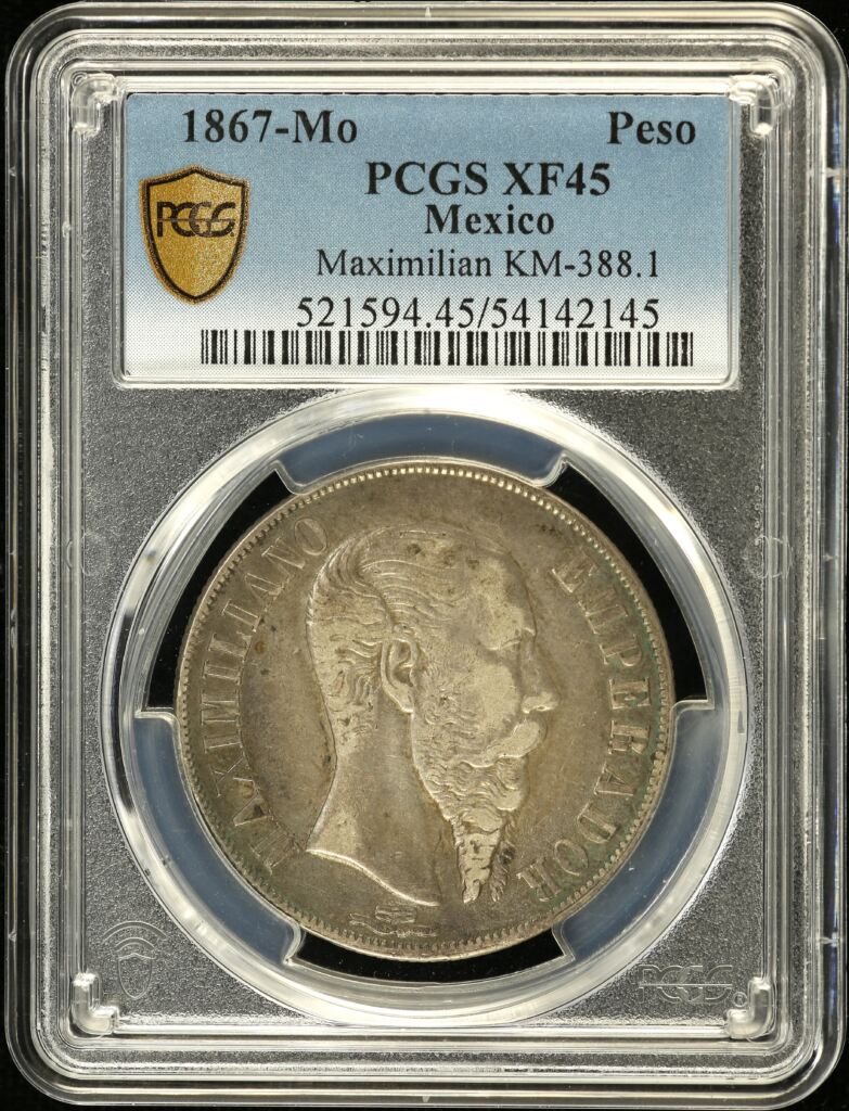 Imperial Era Peso 1867 Mo KM-388.1 PCGS XF45 0155242