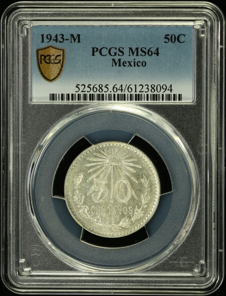 Modern Silver & Minors 50 Centavo 1943 M PCGS MS64 0154163