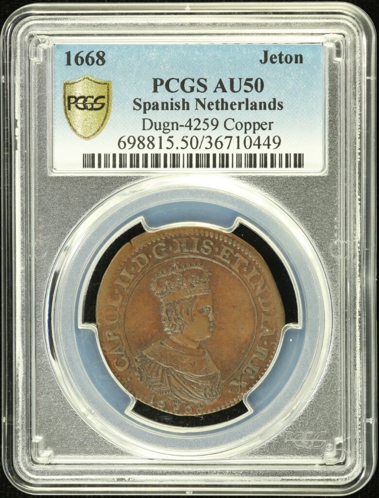 Netherlands Jeton 1668 PCGS AU50 0155169