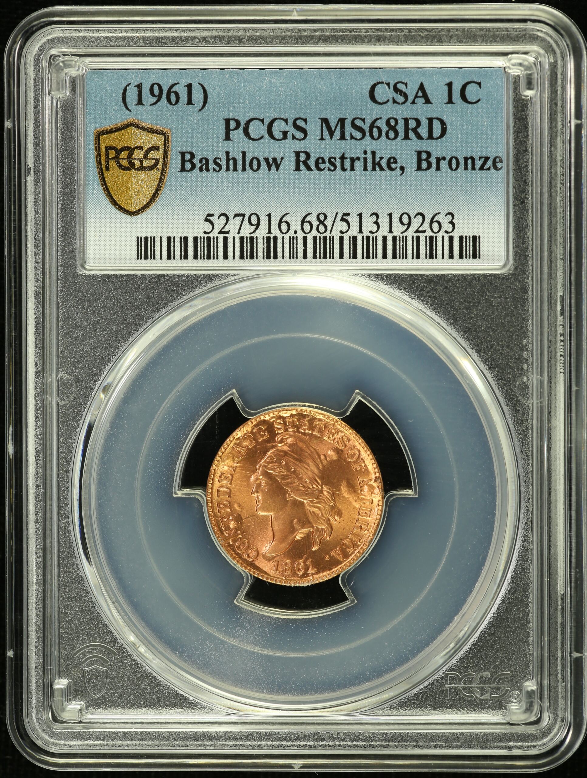 North America  United States  World Coins United States Cent (1961) PCGS MS68RD 0155173 United States Cent (1961) PCGS MS68RD 0155173United States Cent (1961) PCGS MS68RD 0155173