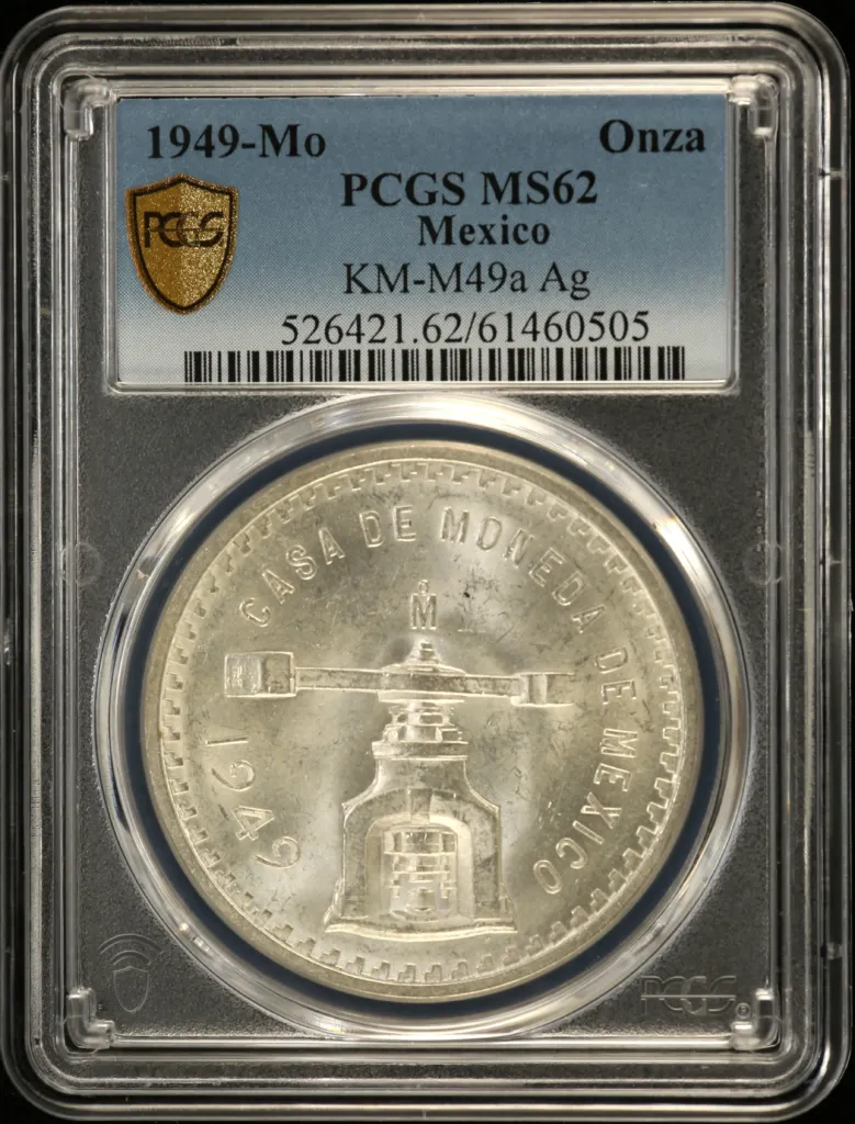 Modern Silver & Minors Onza 1949 Mo PCGS MS62 KM-M49a 0155201