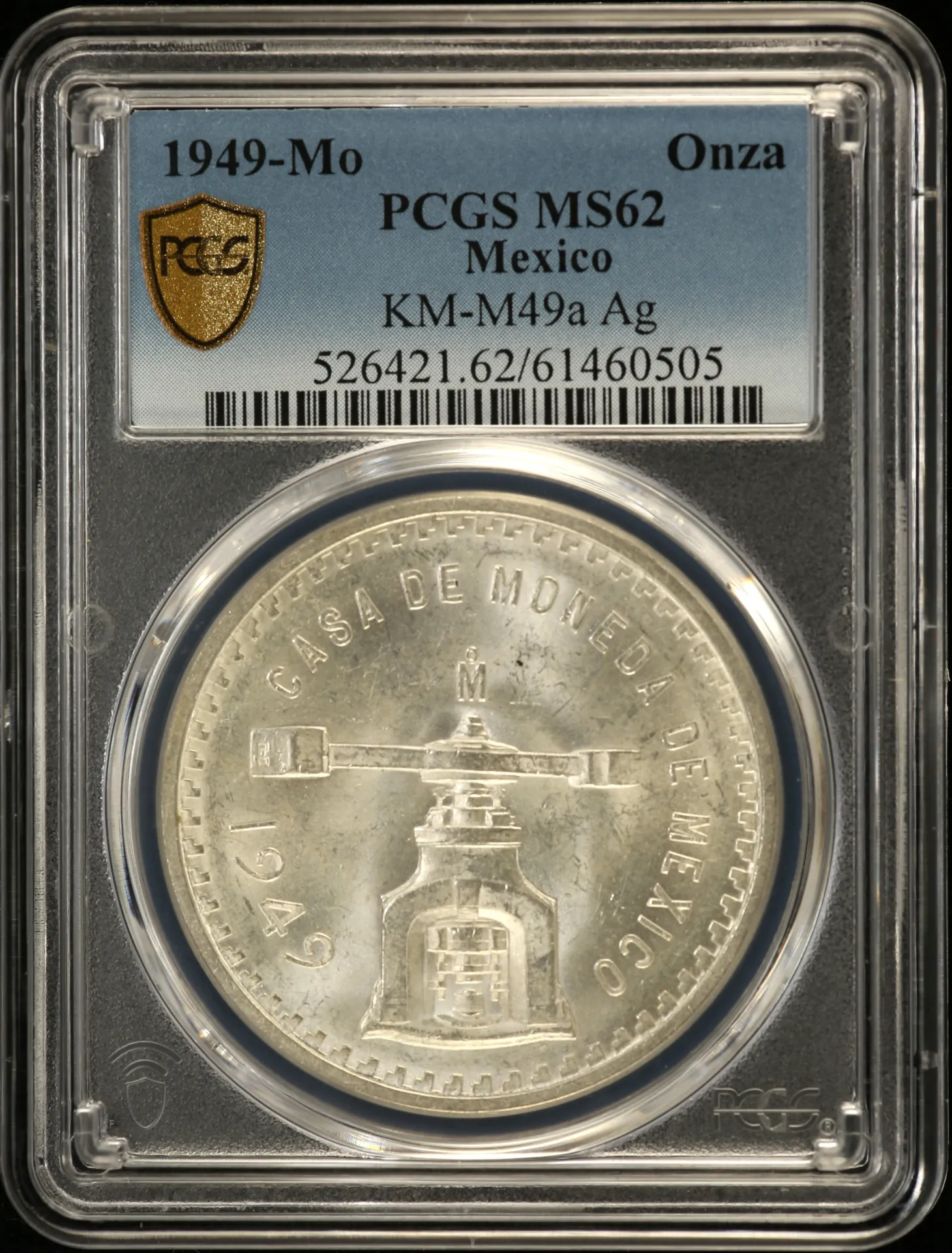 Modern Silver & Minors Onza 1949 Mo PCGS MS62 KM-M49a 0155201