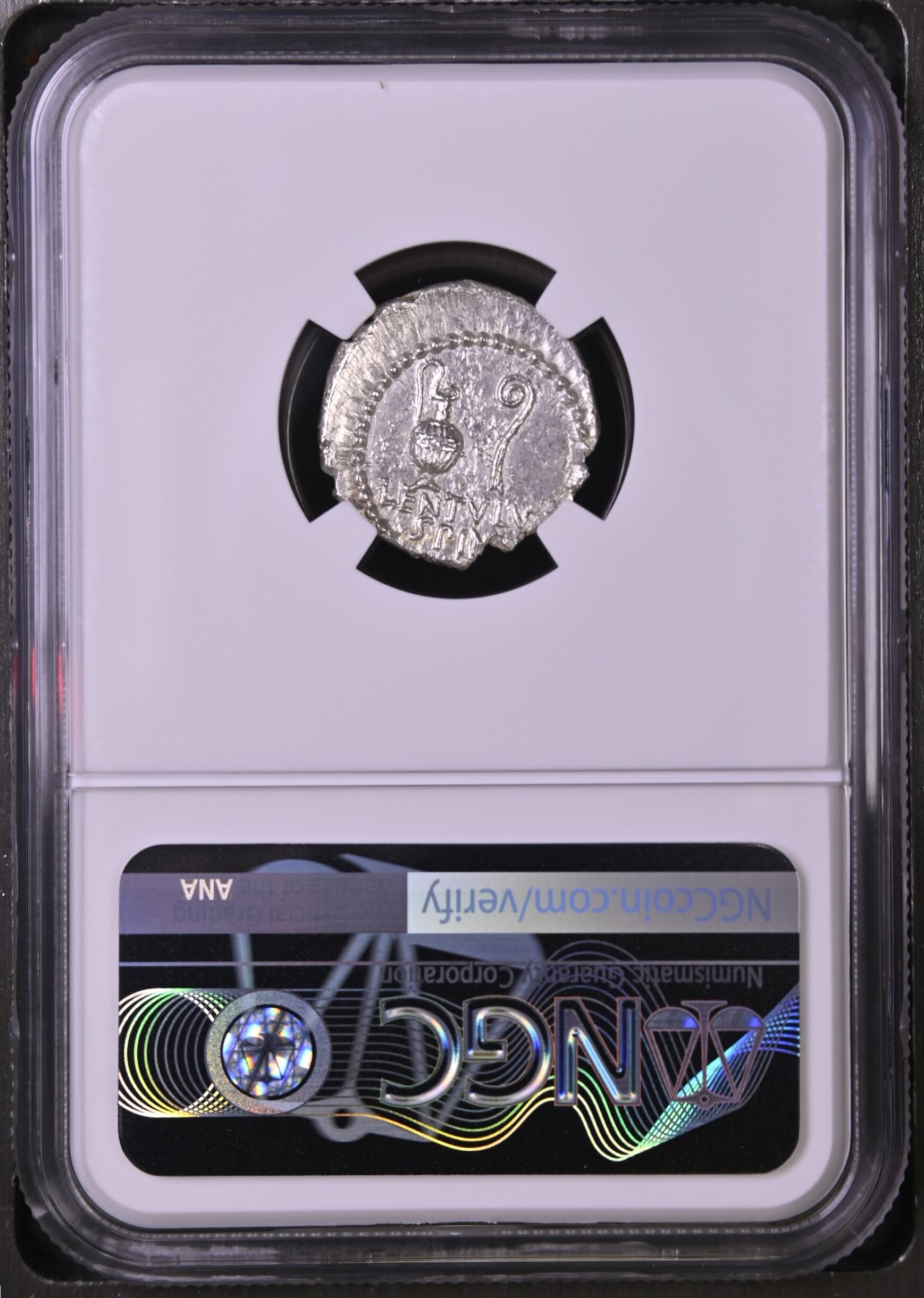 Ancient Coins  Roman Imperatorial Roman Imperatorial Cassius d.42 BC AR Denarius NGC MS 0155208 Roman Imperatorial Cassius d.42 BC AR Denarius NGC MS 0155208Roman Imperatorial Cassius d.42 BC AR Denarius NGC MS 0155208 - Image 2
