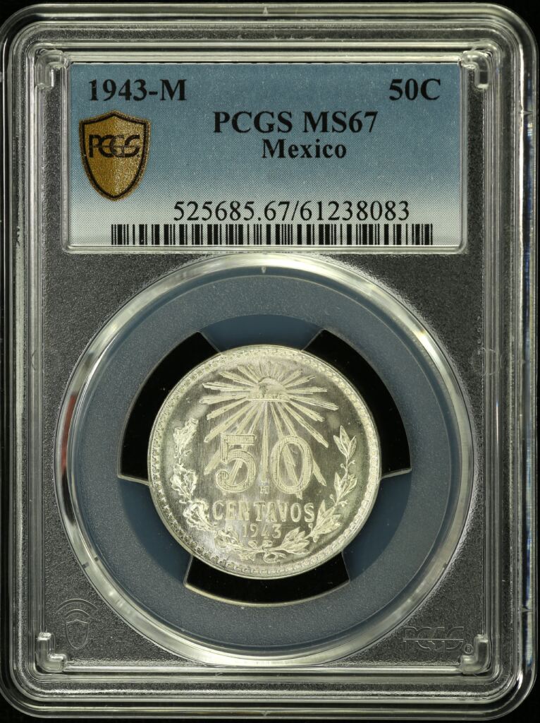Modern Silver & Minors 50 Centavo 1943 M PCGS MS67 0154212