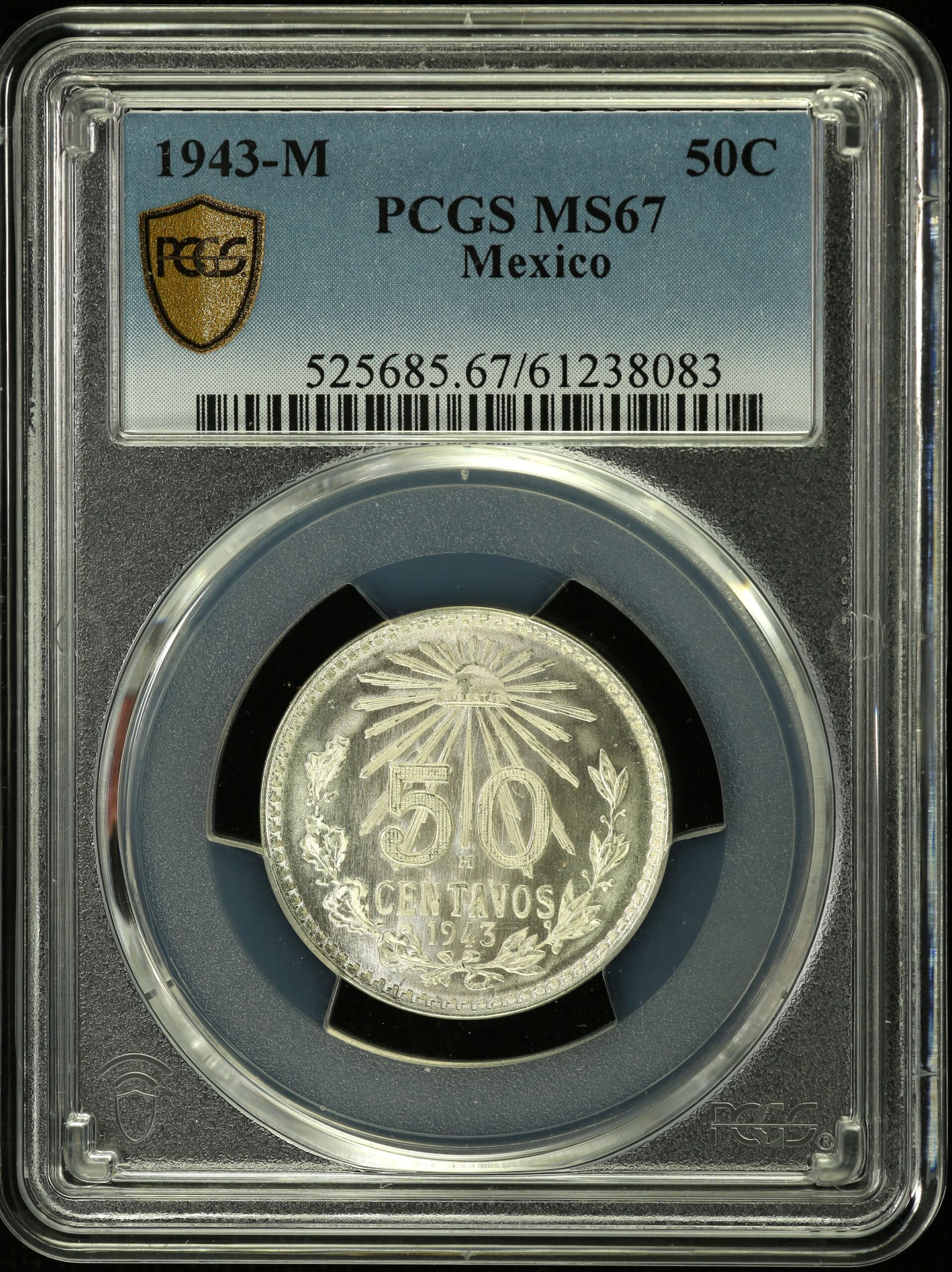 Modern Silver & Minors 50 Centavo 1943 M PCGS MS67 0154212