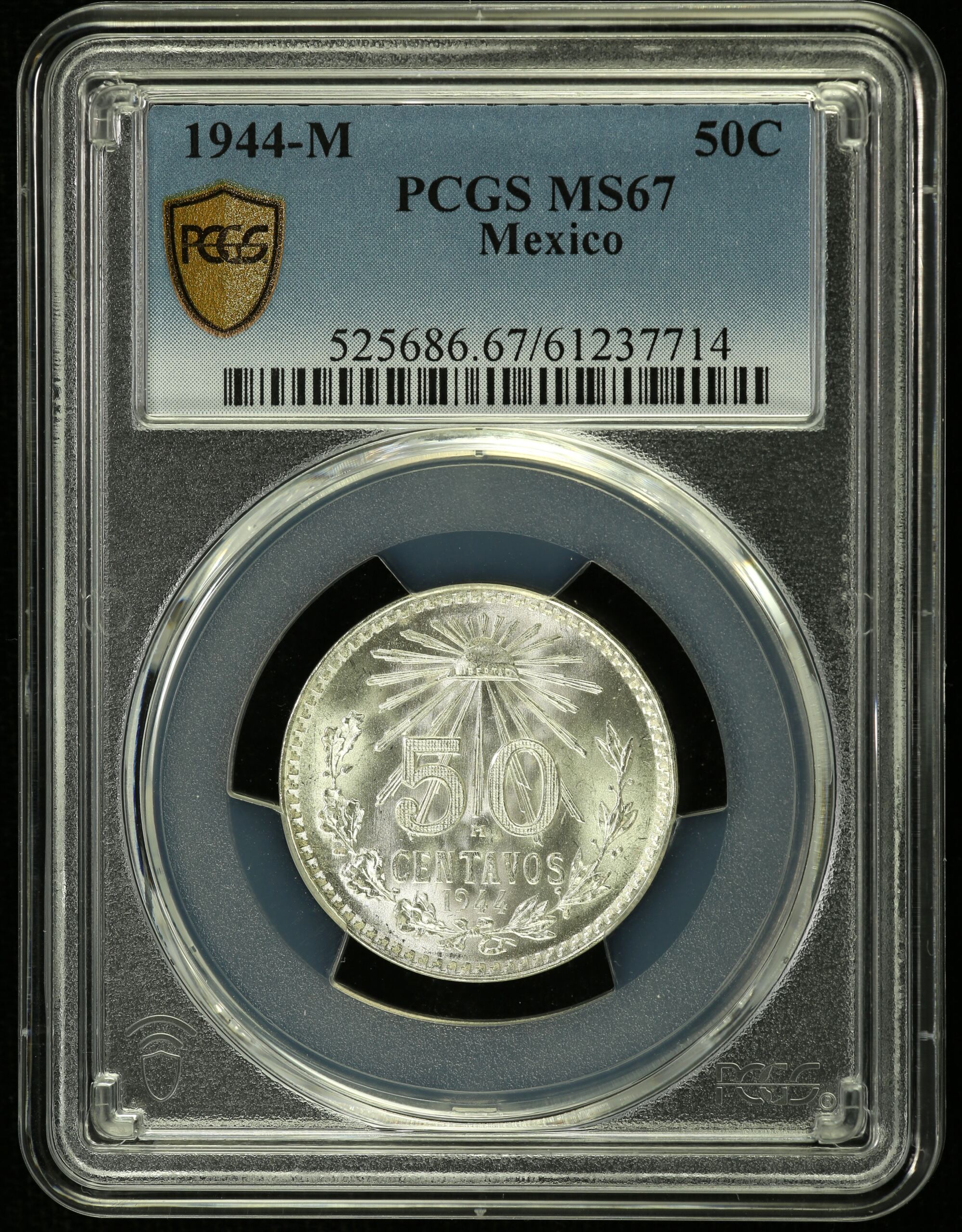 Modern Silver & Minors 50 Centavo 1944 M PCGS MS67 0154296