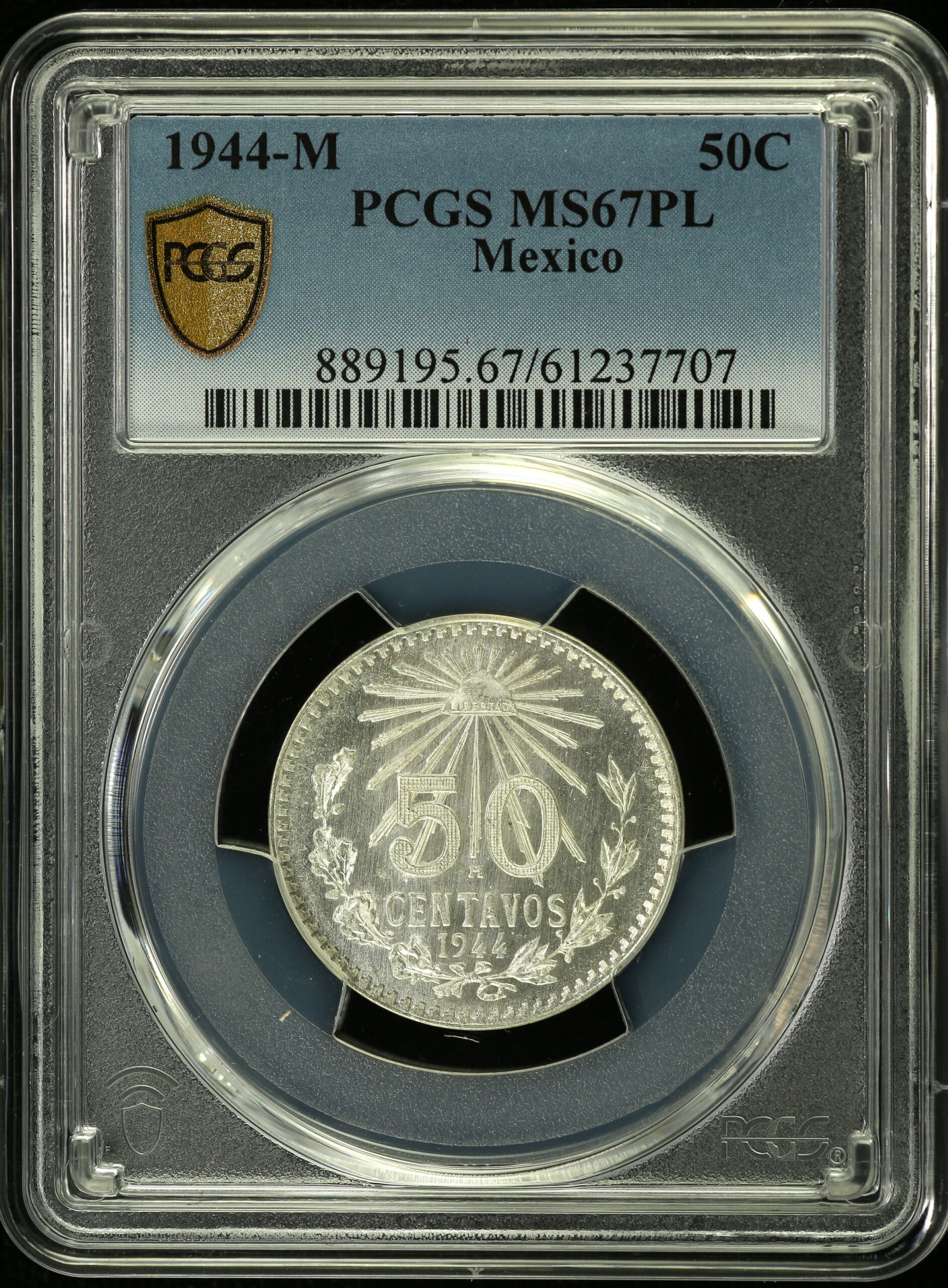 Modern Silver & Minors 50 Centavo 1944 M PCGS MS67PL 0154316