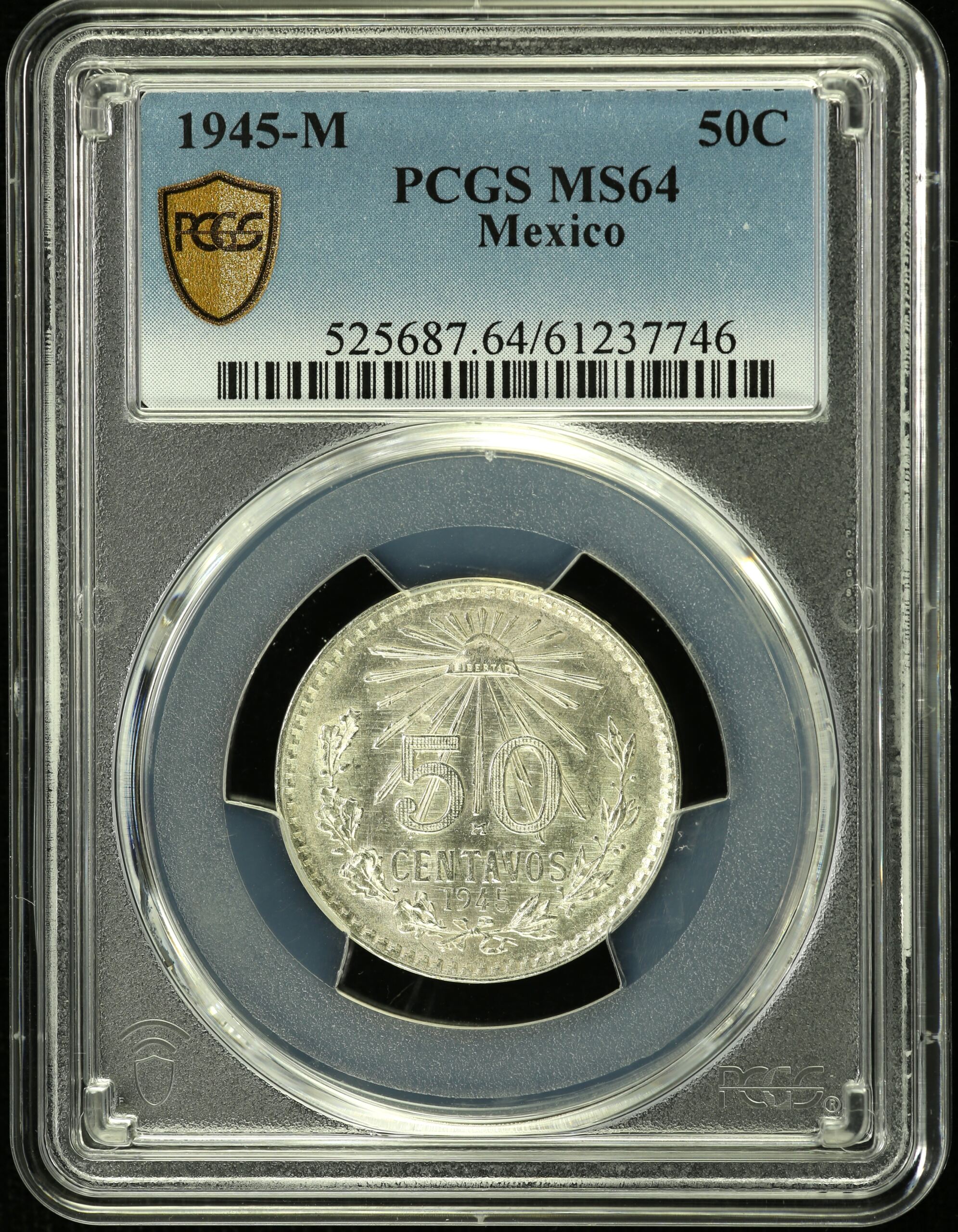 Modern Silver & Minors 50 Centavo 1945 M PCGS MS64 0154317
