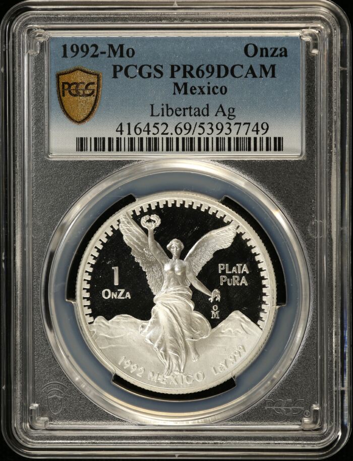 Modern Silver & Minors Onza 1992 Mo PCGS PR69DCAM 0155040Modern Silver & Minors Onza 1992 Mo PCGS PR69DCAM 0155040