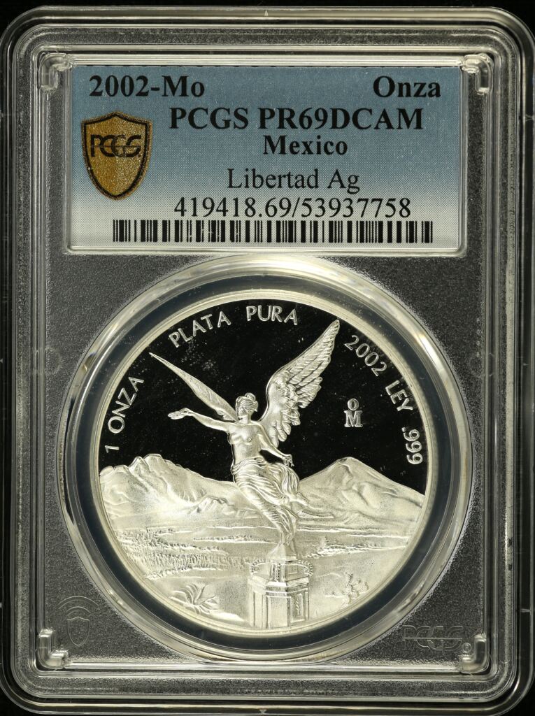 Modern Silver & Minors Onza 2002 Mo PCGS PR69DCAM 0155046