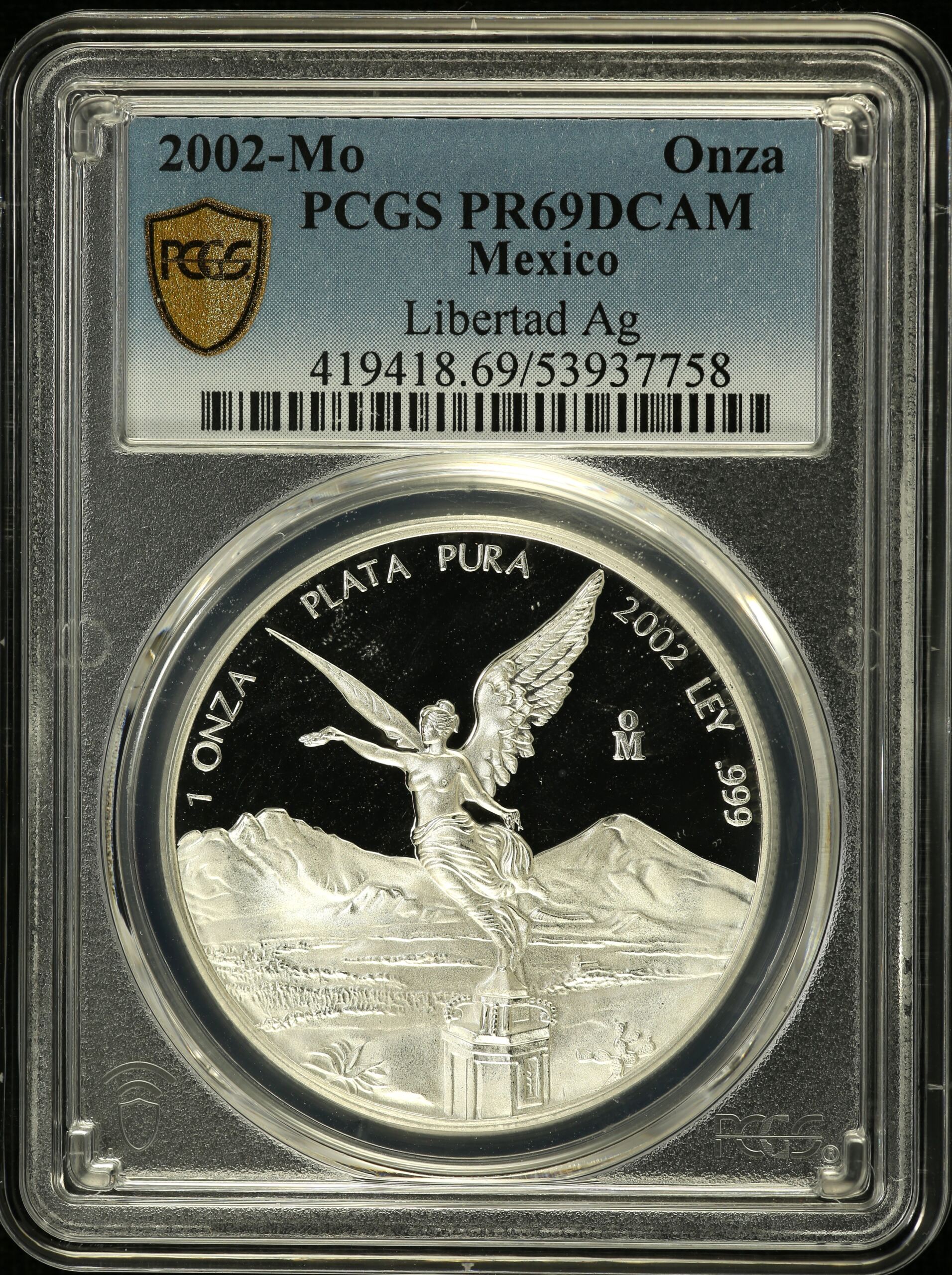 Modern Silver & Minors Onza 2002 Mo PCGS PR69DCAM 0155046