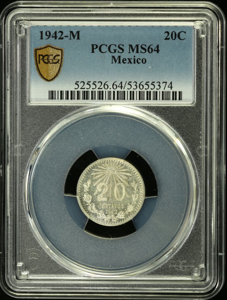 Modern Silver & Minors 20 Centavo 1942 M PCGS MS64 0154479