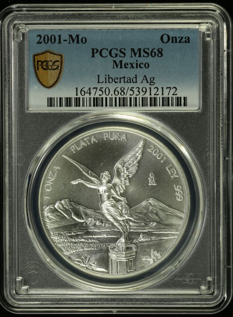 Modern Silver & Minors Onza 2001 Mo PCGS MS68 0154992