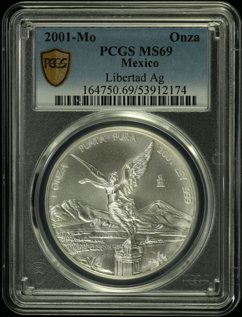 Modern Silver & Minors Onza 2001 Mo PCGS MS69 0154996