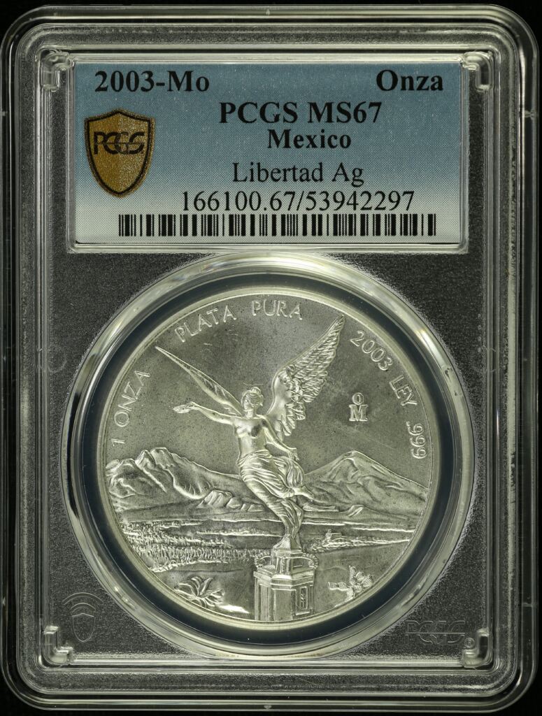 Modern Silver & Minors Onza 2003 Mo PCGS MS67 0155002