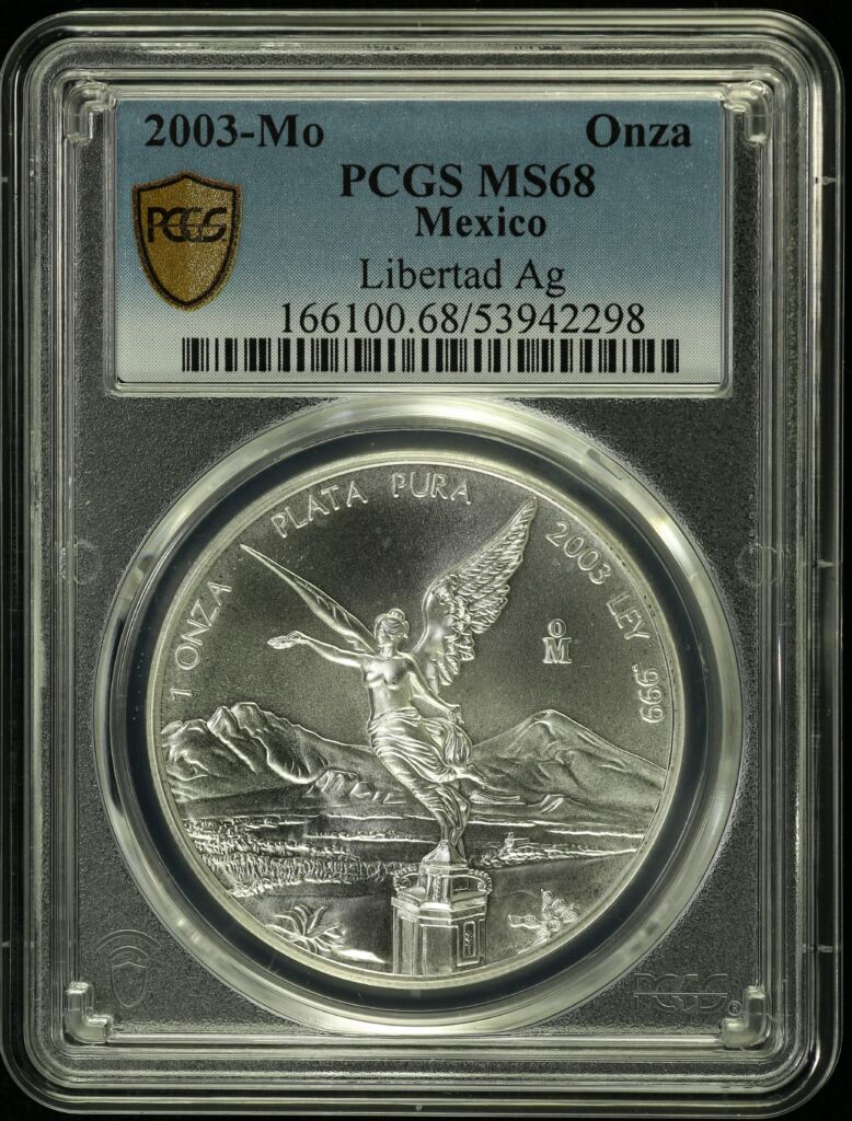 Modern Silver & Minors Onza 2003 Mo PCGS MS68 0155003