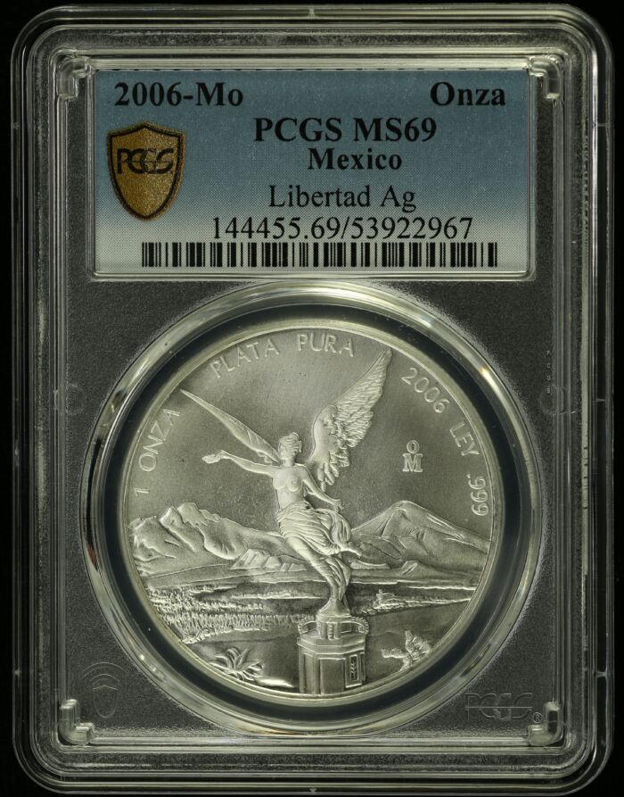 Modern Silver & Minors Onza 2006 Mo PCGS MS69 0155021Modern Silver & Minors Onza 2006 Mo PCGS MS69 0155021