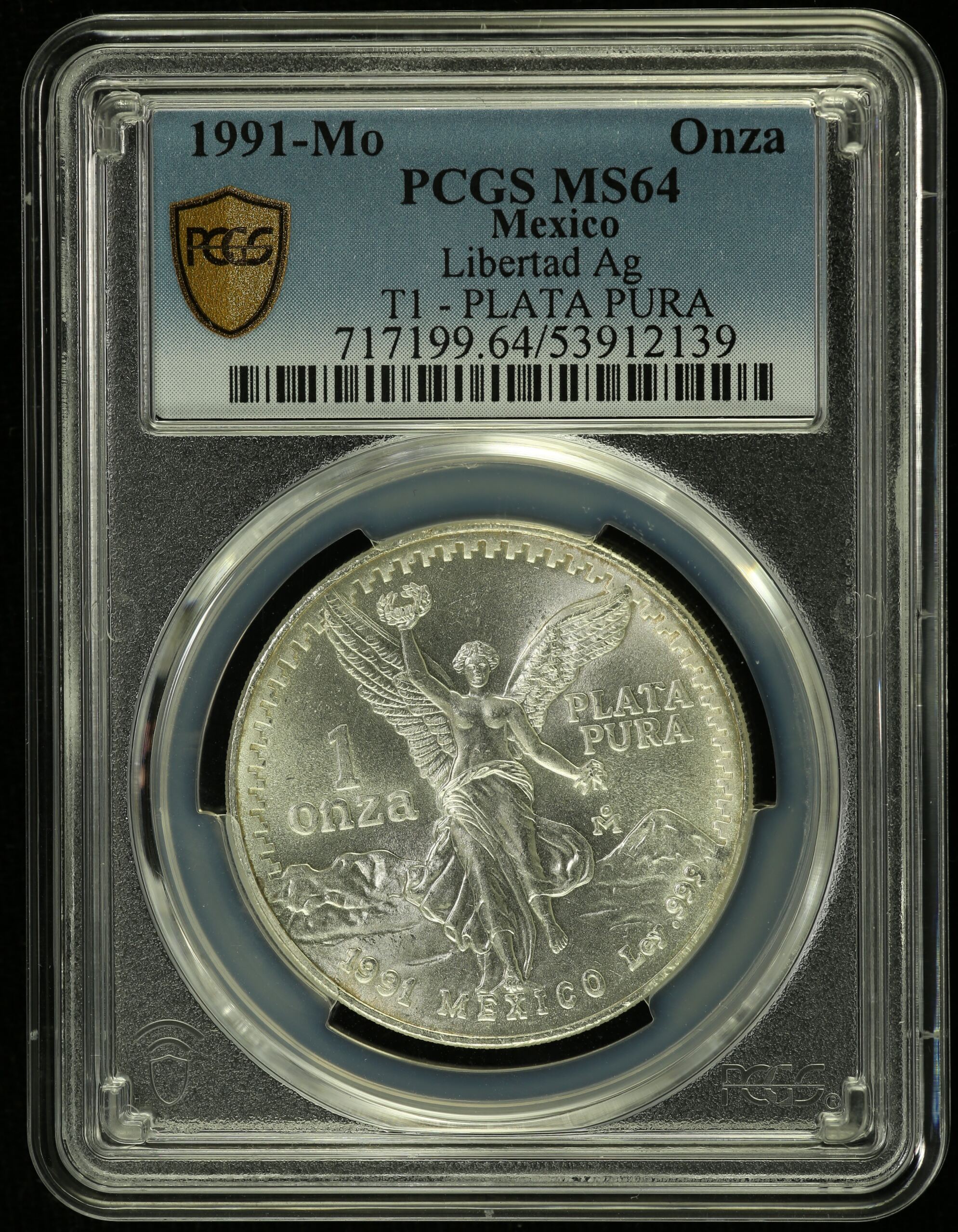 Mexican Coins Modern Silver & Minors Onza Modern Silver & Minors Onza 1991 Mo PCGS MS64 0155038 Modern Silver & Minors Onza 1991 Mo PCGS MS64 0155038Modern Silver & Minors Onza 1991 Mo PCGS MS64 0155038