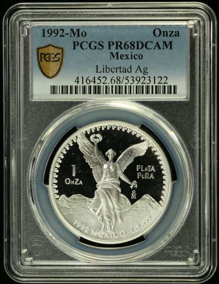 Modern Silver & Minors Onza 1992 Mo PCGS PR68DCAM 0155039Modern Silver & Minors Onza 1992 Mo PCGS PR68DCAM 0155039