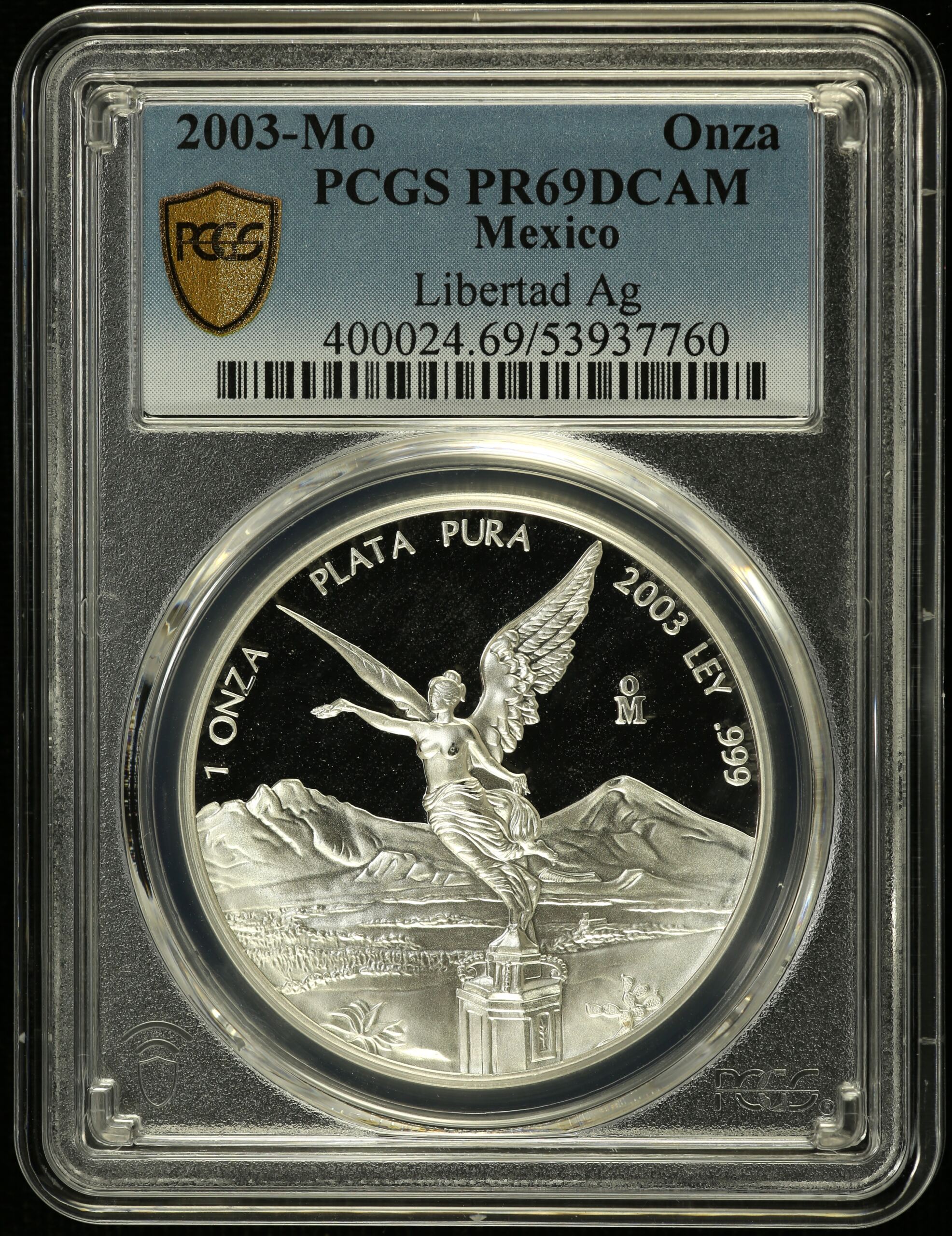 Modern Silver & Minors Onza 2003 Mo PCGS PR69DCAM 0155052
