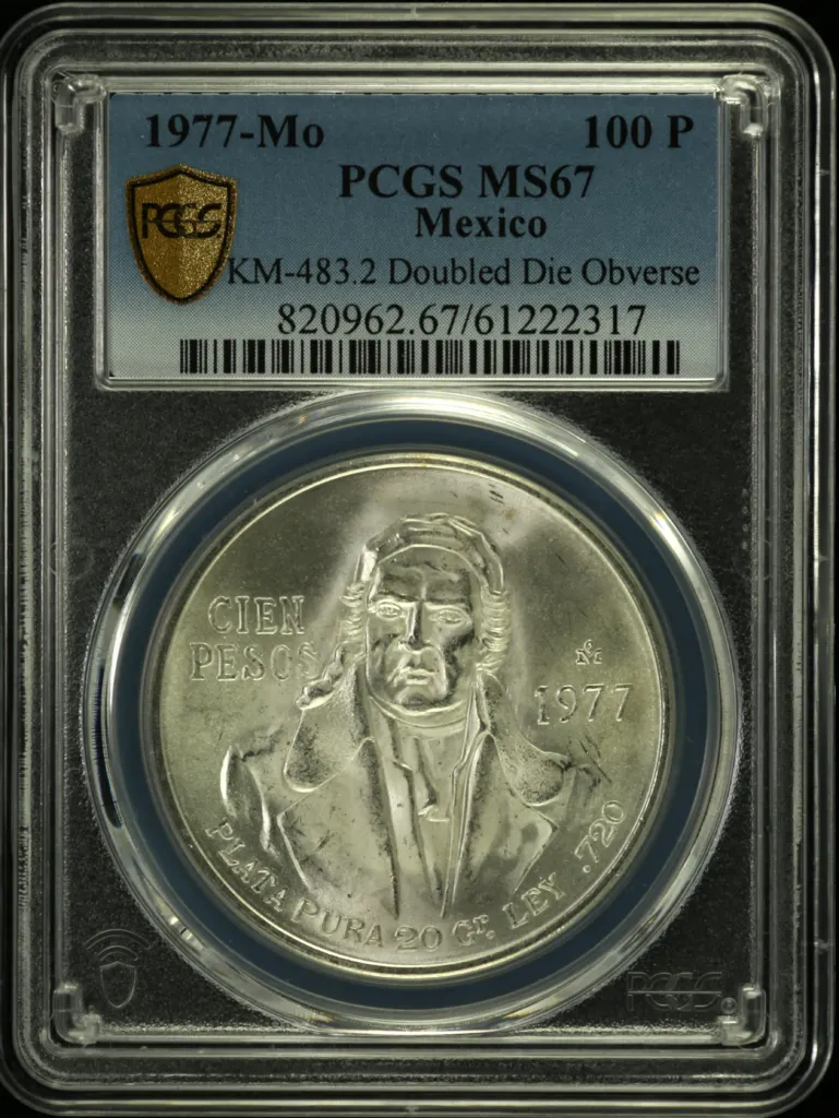 Modern Silver & Minors 100 Peso 1977 Mo KM-483.2 PCGS MS67 0153616