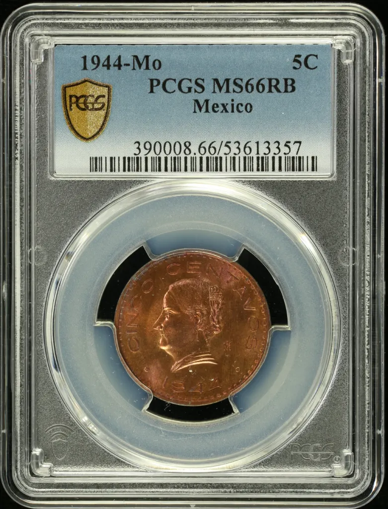 Modern Silver & Minors 5 Centavo 1944 Mo PCGS MS66RB 0153731