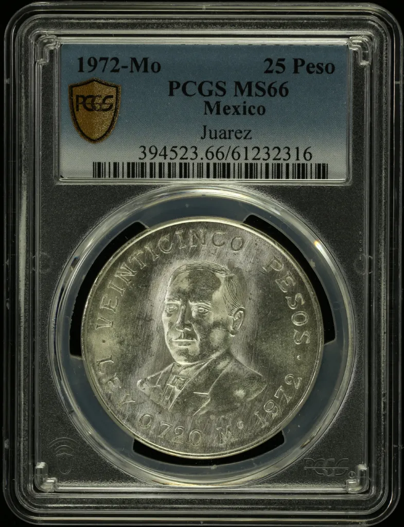 Modern Silver & Minors 25 Peso 1972 Mo PCGS MS66 0153804