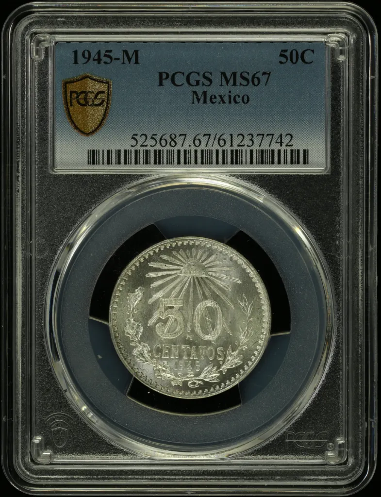 Modern Silver & Minors 50 Centavo 1945 M PCGS MS67 0154324