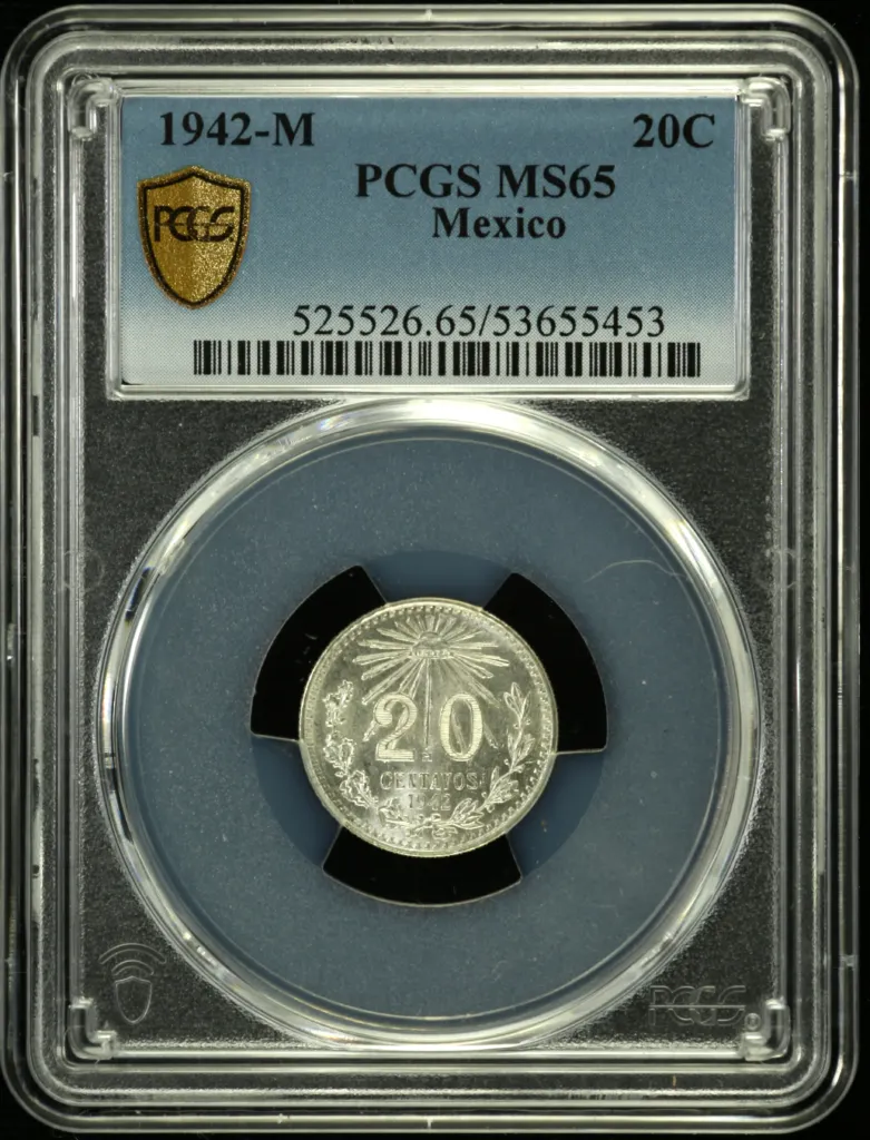 Modern Silver & Minors 20 Centavo 1942 M PCGS MS65 0154474