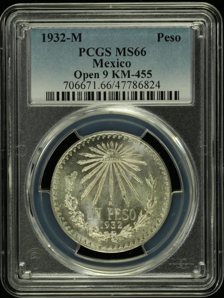 Modern Silver & Minors Peso 1932 M KM-455 PCGS MS66 0154501