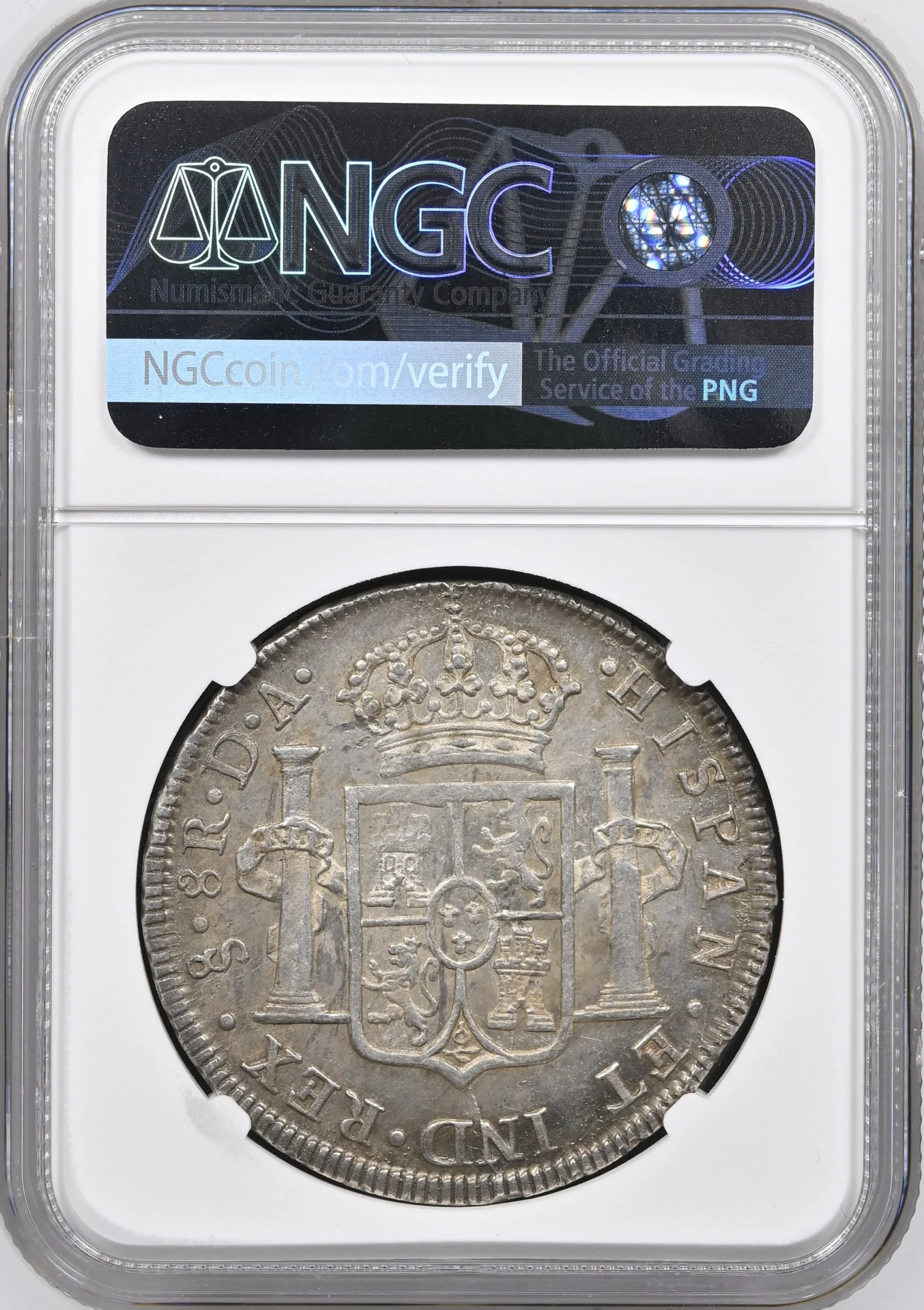 Chile Latin American Coins Chile 8 Reales 1789 So DA NGC MS62 0155203 Chile 8 Reales 1789 So DA NGC MS62 0155203Chile 8 Reales 1789 So DA NGC MS62 0155203 - Image 2