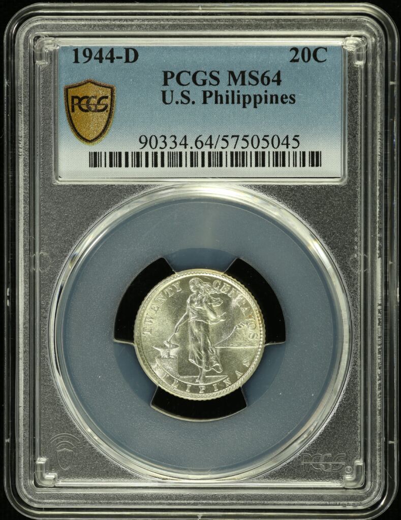 Philippines 20 Cents 1944 D PCGS MS64 0154593