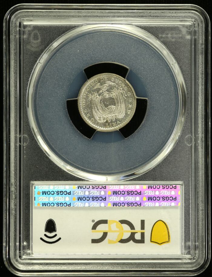 Ecuador Decimo 1899 Lima JF PCGS AU58 0154599Ecuador Decimo 1899 Lima JF PCGS AU58 0154599 - Image 2